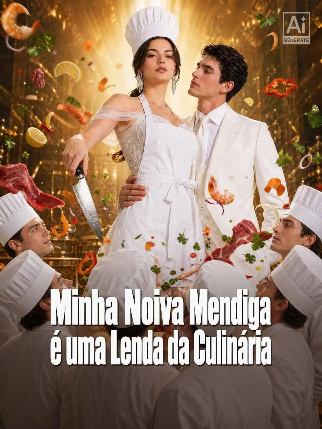 Capa da minissérie Minha Noiva Mendiga é Uma Lenda da Culinária