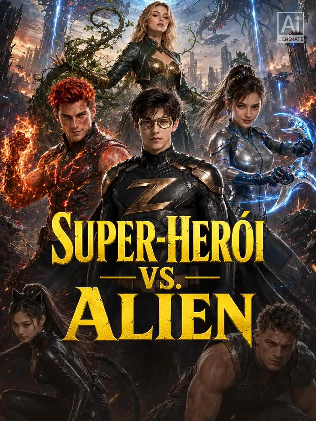 Capa da minissérie Super-Herói vs. Alien